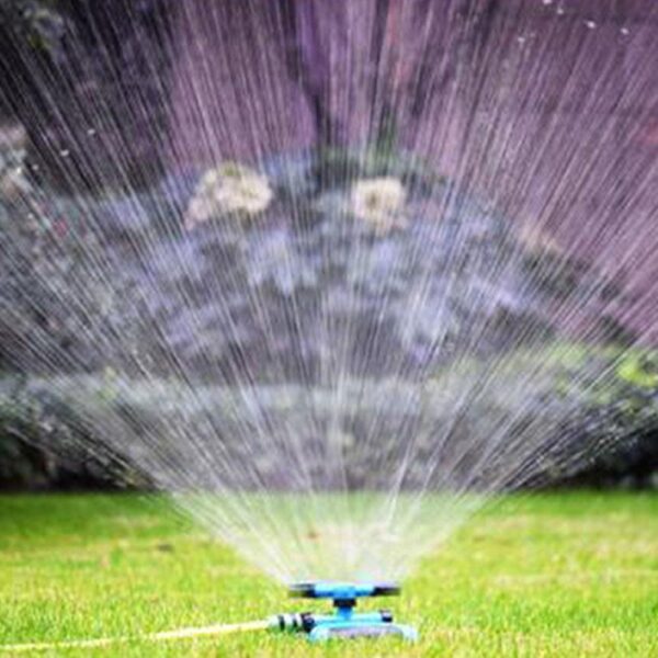Garden Sprinkler Automatic 360° Rotating Irrigation Sprinkler System, Durable 3-arm Sprayer, 36 Units Angle Spray Nozzles，3600 Square feet of Sprinkler for Lawn.